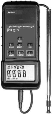 User's Manual Model 407123 Hot Wire Thermo-Anemometer Introduction Congratulations on your purchase of Extech s Hot Wire Anemometer.