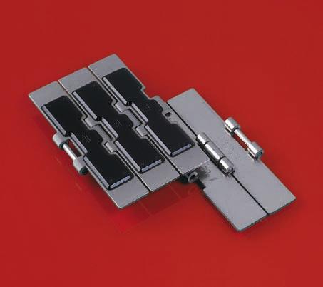 STEEL TABLETOP CHAINS WITH RUBBER TOP page 60 STRAIGHT RUN HEAVY DUTY MAX-LINE Chain type Code nr. Plate width Weight Polished Working hinge load A eyes (max.) mm inch kg/m N 66 S 75 RM 752.64.75 190.