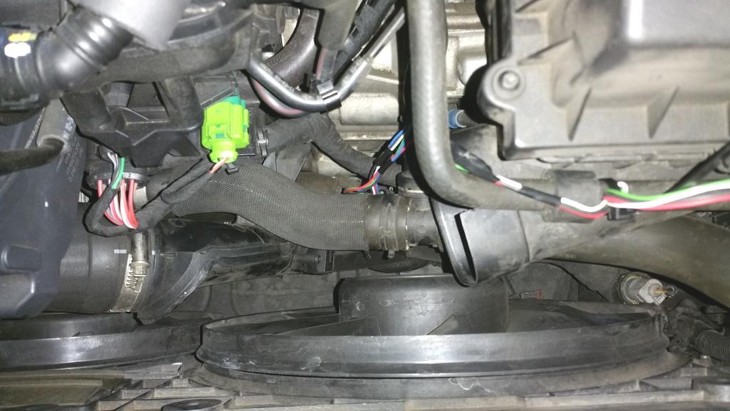 4. Identify the pressure sensor mounted to the intake charge pipe. The intake charge pipe runs from the intercooler exit, to the intake manifold.