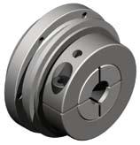SKB Series Indirect Drive SKB Pulley safety coupling with radial clamping hub. Integrated bearing for high axial and radial loading to support pulleys, gears or sprockets.