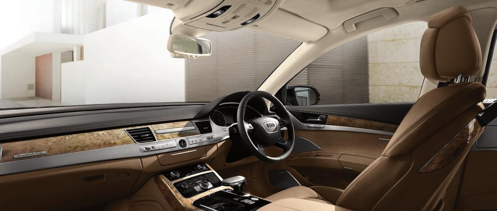 Technology blends with luxury in the grand style The finest materials complement the latest technology in the new Audi A8 Long Wheelbase, creating a cossetting and luxurious interior.