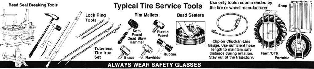 DEMOUNTING AND MOUNTING PROCEDURES FOR TRUCK/BUS TIRES WARNING TIRE AND WHEEL SERVICING CAN BE DANGEROUS AND MUST BE DONE ONLY BY TRAINED PERSONNEL USING PROPER PROCEDURES AND TOOLS.