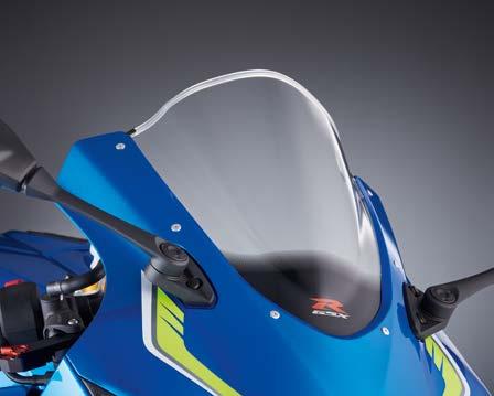 990D0-17K50-CLE 2 RACING SCREEN SMOKED Considerably reduces wind pressure on the rider s upper body and