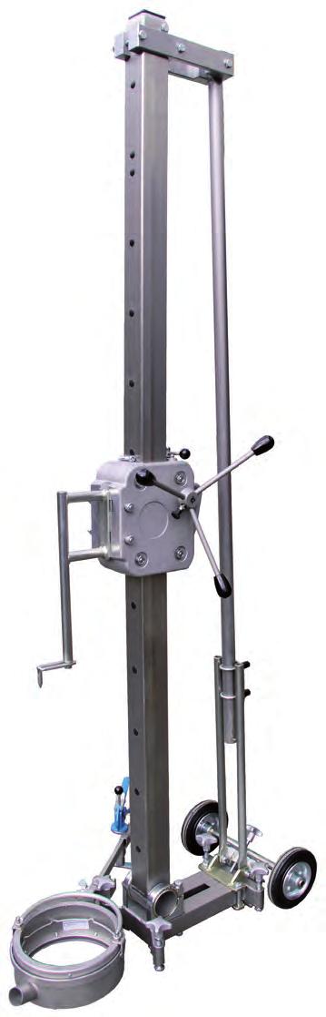 B-40 B-60 B-100 B-25 Durable and handly drill rig with feeding unit with patented roll guide system for
