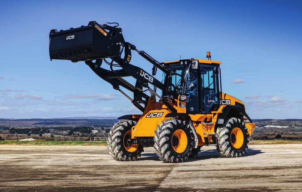 413S WHEEL LOADER. 2. JCB CommandPlus Cab The ultimate in operator comfort and productivity. Unrivalled visibility, command driving position and seat mounted controls keep you in total command. 5.