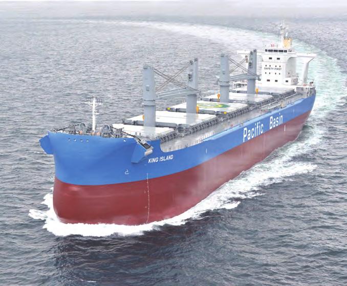 The vessel has larger cargo hold capacity and further improved fuel consumption by 10% compared with the previous version of the 83,000DWT type featuring 10% improvement in fuel efficiency from the