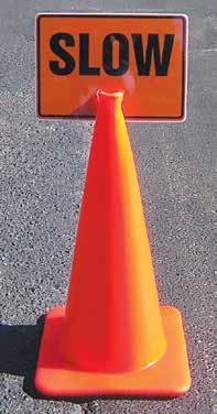 Cones Barriers & Barricades 1 Cone Top Warning Signs Cones Temporarily and quickly direct facility traffic. Slips into top of any standard, flexible traffic cone Rugged, 0.