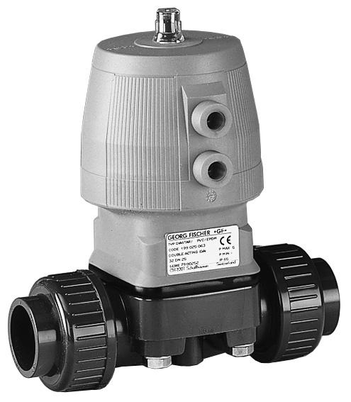 DIASTAR Diaphragm Valve Type 8 with Position Indicator size C v k v PVC with solvent cement sockets / 5 5.4 7 8. 6.67 8.88 4 /. 46 6 47.