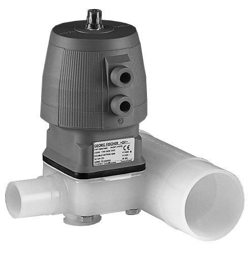 Diaphragm Valves - Pneumatic DIASTAR Zero Static Valve For maximum pressure ratings, see "Technical Data for Actuated Valves Type /8" earlier in Section PVDF-HP Zero Static with BCF fusion spigots