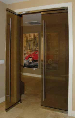 patented Wedge-Lock Glass Securing System is a totally original concept for securing the glass in the Door Rail. No more fumbling with multiple pieces, trying to align them properly.