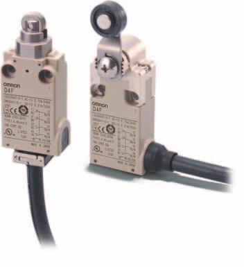 Small Safety Limit Switch D4F CSM_D4F_DS_E_5_2 Smallest Class of Safety Limit Switches in the World Note: Contact your sales representative for details on models with safety standard certification.