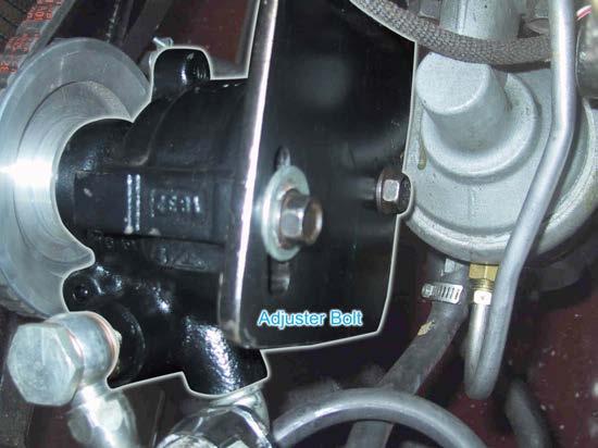 1) Install the pump mounting bracket onto the water pump as shown in Photo A.