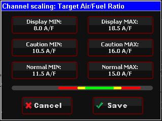 Changing Monitor Channel Scaling You can change the scale and background warning activation thresholds on the data monitor channels 1. Press the Monitor icon from the main menu 2.