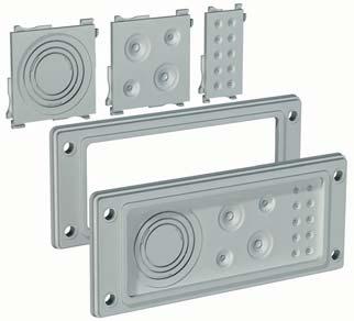 PUNCHED CABLE ENTRY PLATES WC - FL Manufactured from 1.5 mm thick sheet steel. Colour: RAL 7035 textured finish. Includes 1 piece with gasket, screws for FL frame and mounting accessories.