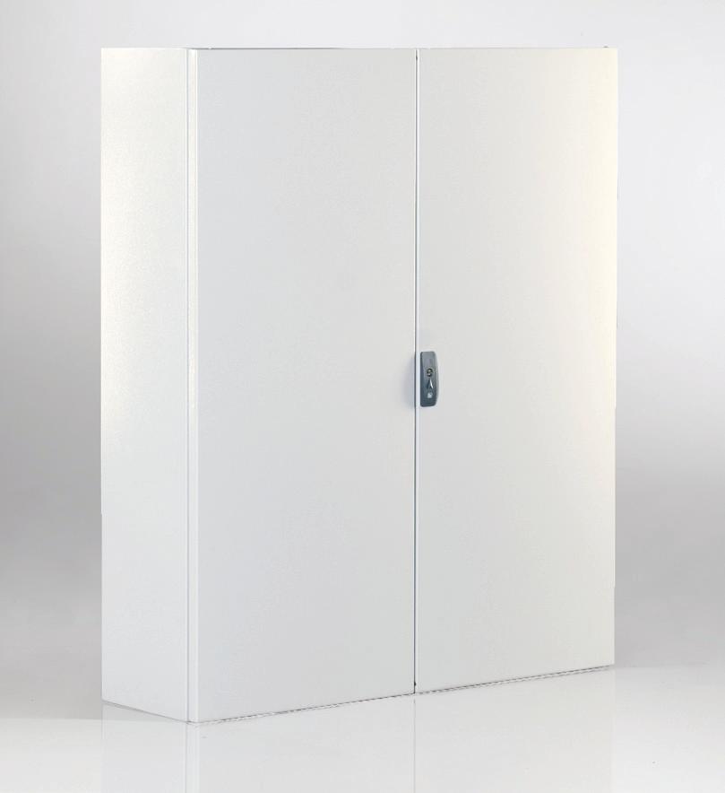 ST DOUBLE DOOR BOXES Enclosure and door manufactured from 1.5 mm thick sheet steel. Mounting plate with folded edges manufactured from.5 mm thick sendzimir sheet steel.