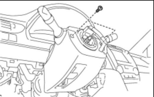 3a REMOVE THE LOWER STEERING COLUMN COVER: 1. Remove the (2) philips screws securing the steering column cover. Then disengage the claws and remove the lower half of the steering column cover. (Fig.