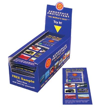 Automotive Care Point-Of-Sale Support FREE Samples Program For retailers in the U.S. and Canada selling 303 Aerospace Protectant Samples and informational pamphlets in counter displays.
