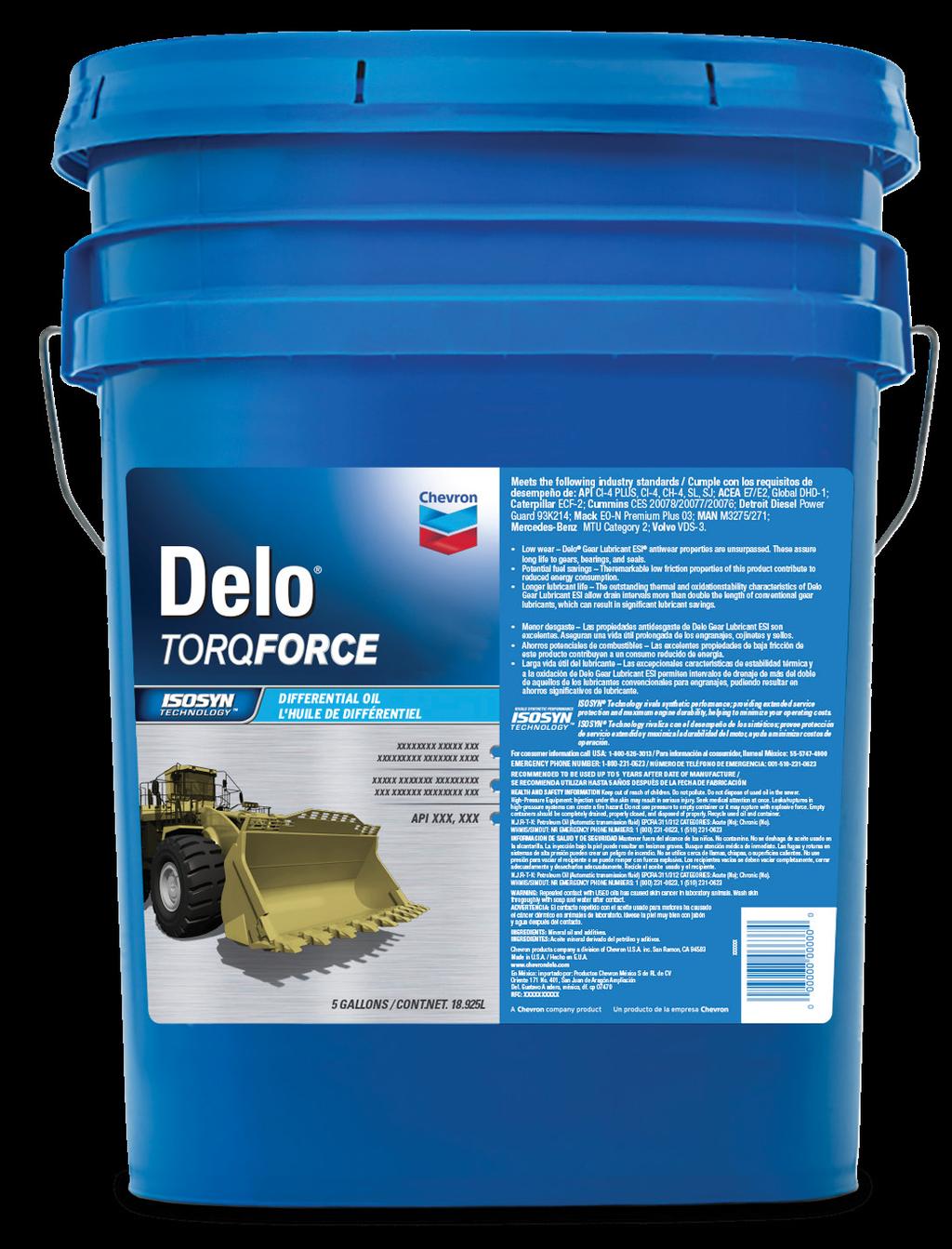 ROBUST PERFORMANCE Covering a Wide Range of OEM Requirements Delo TorqForce products are formulated to protect critical components in off-road equipment operating under high loads and severe service