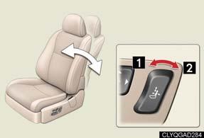 Topic Before Driving Front Seats Adjusting seat position Moves the seat forward Moves the seat backward The height of the