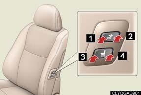 Topic Before Driving Adjusting the seat cushion (front) angle Adjusting the lumbar support Raises the front of the cushion Lowers the front of the cushion Driver s seat Firmer Softer Up Down Front