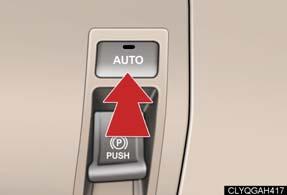 Make sure that the parking brake indicator light goes off. Automatic mode In automatic mode, the parking brake automatically sets according to shift lever operation.