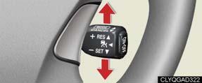 To temporarily cancel the dynamic radar cruise control, pull the lever toward you.