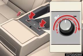 Topic 5 Driving Comfort Rear seat heaters Press the knob to turn the system