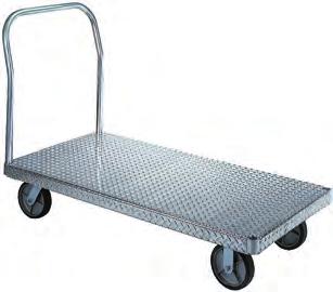 aluminum platform trucks Aluminum Platform Features: Aluminum is corrosion resistant and maintains clean appearance. Strong enough to handle up to 3,000 lbs (depending upon caster selection).