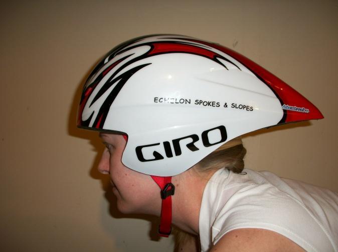 (FIGURE 1) PRODUCTION AERODYNAMIC HELMET HEAD POSITIONS LITERATURE REVIEW During a long bicycle time trial or during the cycling portion of a triathlon, 80 to 90 percent of the power developed by the