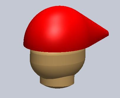 The symmetric production helmet on a head was modeled in SolidWorks and tested in SolidWorks Flow Simulation.
