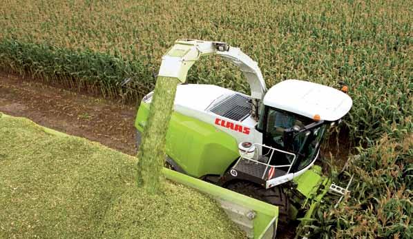 A roller diameter of 9.8 in (250 mm) increases the contact area with the crop.