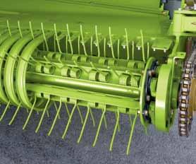 Excellent ground-contour following is achieved with a swivelling frame and castor guide wheels, which are set without tools.