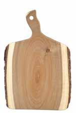 Harvested from Nature. Width of boards may vary +/- 1⅛". DISPLAY BREAD BOARDS a. BUFFET, CATERING & DISPLAY a. ACABB1409 Acacia Display Bread Boards, 14 x 9 x ¾" 1 ea 12 ea 38.00 ea b.