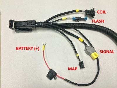INFINITY ADAPTER HARNESS 5 Coil - This connector should be plugged into the 3-Channel Ignitor, provided in this kit. See '3-Channel Coil Driver' section for mounting requirements.