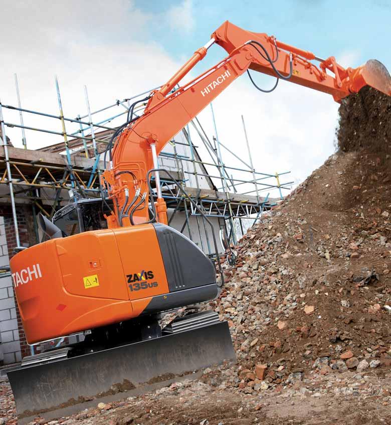 ZAXIS 135US PERFORMANCE Like all new ZAXIS models, the ZAXIS 135US has been designed to deliver an outstanding performance on the job site, with increased productivity, enhanced manoeuvrability and