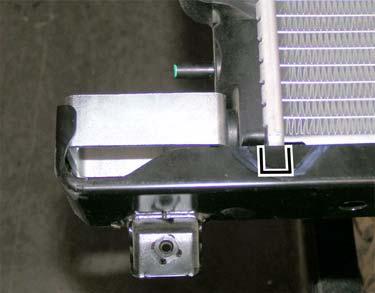 Install kit spacer (2 x 3 x 1 ) onto driver side radiator pin. Kit Spacer (2 x 3 x 1 ) k.