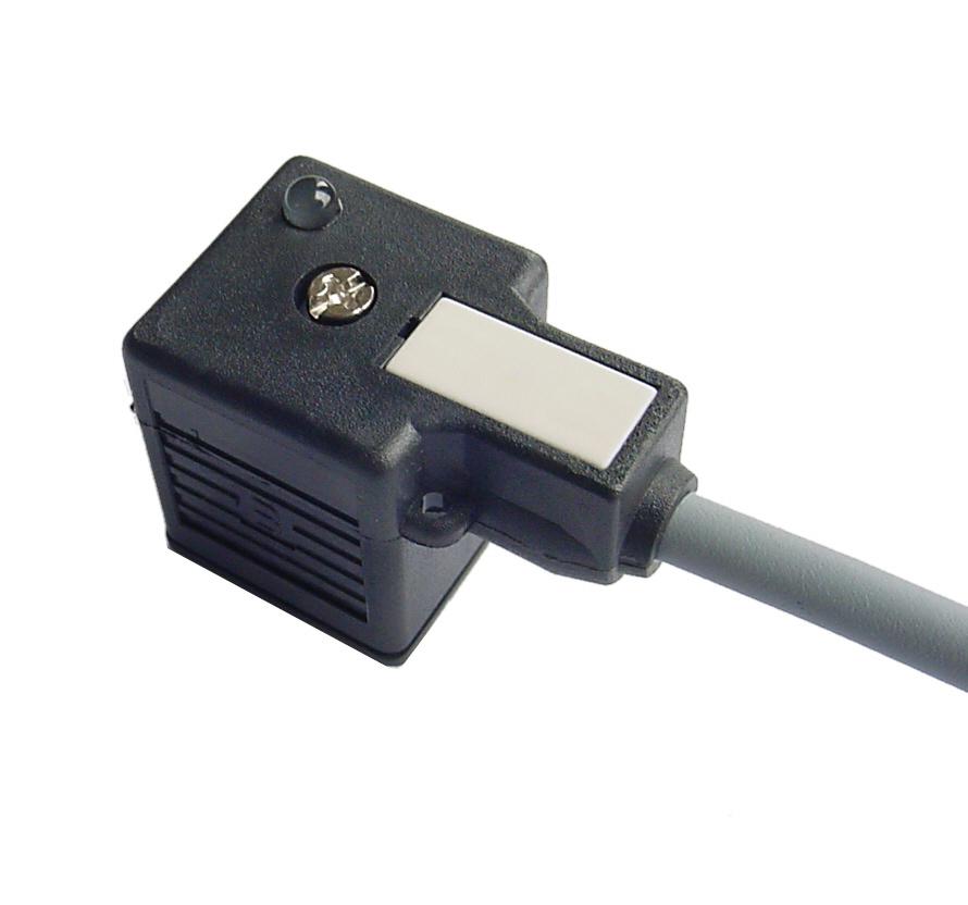 Electric Plug-and-Socket Connectors Socket to DIN EN 750-80/ISO 4400 Supplied with flat packing and fixing screw 7 8 0 7 45 "L" Order No. 79-990-45 Version... m line 5 0.75 mm Poles.