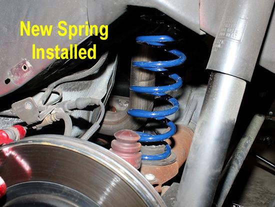 Altering it could damage the axle or underside of the car at the worst, and cause a rough ride at the least. 32. To install the new spring, simply place it into position.