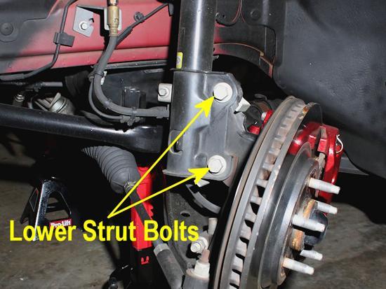 7. Last, you ll want to focus on the two strut bolts shown below.