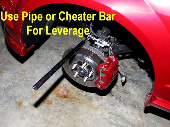 The use of a pipe or cheater bar to gain leverage is recommended.