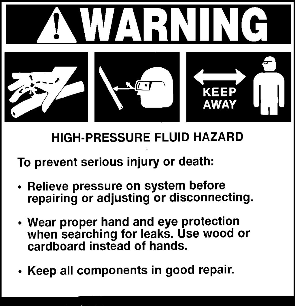 DECALS WARNING PART #05 HIGH PRESSURE FLUID DECAL PART #69 DANGER!