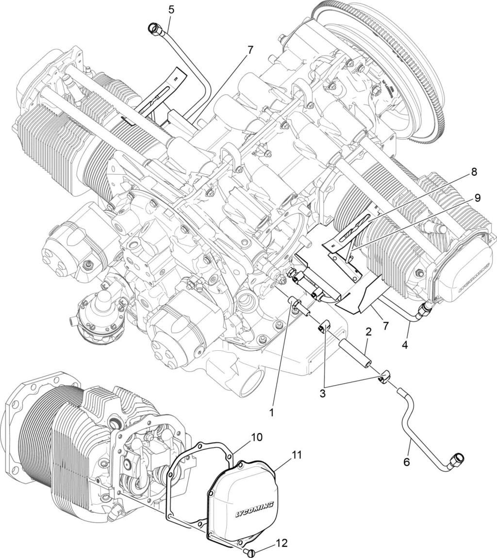 Figure 12 Cylinder Head Drain Tubes, Intercylinder Cooling Baffles and Rocker Box Covers 72-30