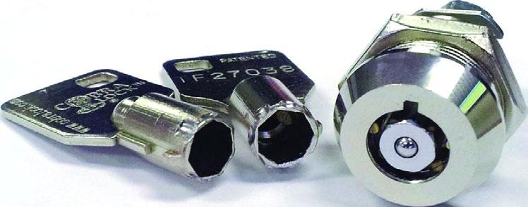 Tubular Cam Locks Standard Tubular Keyway This tubular cam lock provides additional security over the single or double bitted locks. All cam locks fit in the standard double D flat hole.