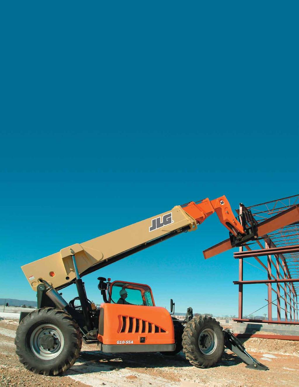 P o w e r T r a i n a n d c a p a c i t y Let JLG Do the Heavy Lifting. A dominant presence on the job site, these telehandlers live up to their tough reputation.