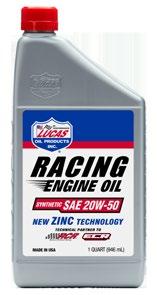 Synthetic Racing Oils Synthetic SAE 20W-50 Race engines, especially nitrous and turbocharged engines, demand a lubricant that will withstand the punishment of high specific output combined with the