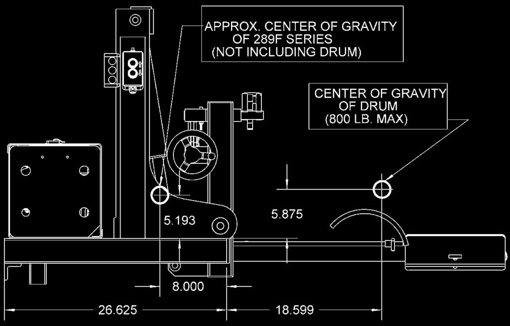 Operator s Manual for Morse 3. Raise the horizontal drum from the rack a few inches and back the MORStakTM away. Lower the horizontal drum to about 48 from the floor.