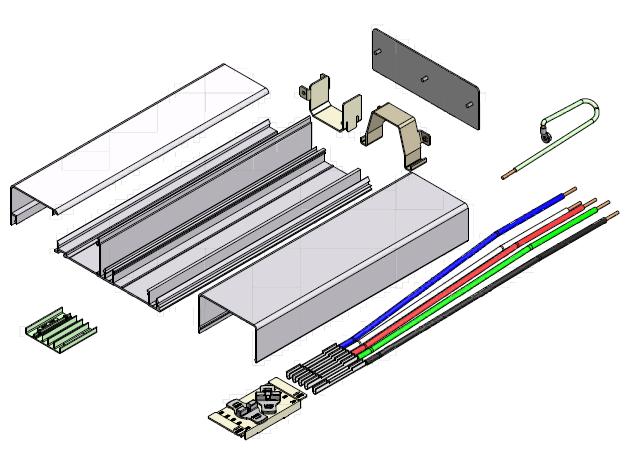 Plug-In Raceway Power & Data UNIVERSAL END FEED UNIT Universal End Feed Unit Provide an inconspicuous and fully customizable means for connecting power to the raceway busbars at the end of a run.