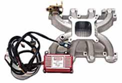 engine speeds above 8500 rpm. Removable top mounts various carburetors. Suited to drag race engines operating at 6500-10,000 rpm and race boat engines above 7000 rpm.