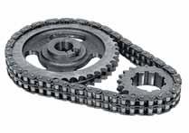 TIMING CHAINS AND SETS Timing Chain Sets These high quality timing sets feature a cast iron cam sprocket, full roller chain and 9-position multi-index crank sprocket.