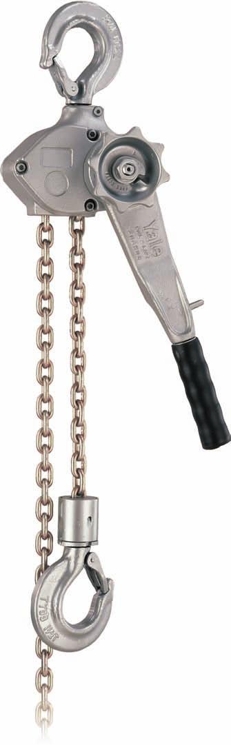 Yale PD Ratchet Lever Hoists PD Link Chain Capacities: /4 to 6 Ton /4 to 6 ton capacities Link chain models Rugged malleable iron housings and handles Weston type load brake and single locking pawl